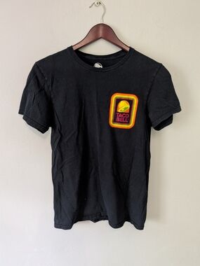 Taco Bell 100% Cotton Black Crewneck Short Sleeve Tshirt With Retro Logo Small